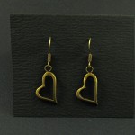 Boucles d'oreille coeurs penchés finition bronzes