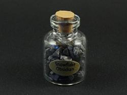 Mini bocal de morceaux d'obsidienne