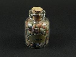Mini bocal de morceaux d'unakite