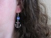 Boucles d'oreilles breloques ancres et perles marinières