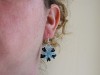 Boucles d'oreilles fantaisie loom fleur bleue