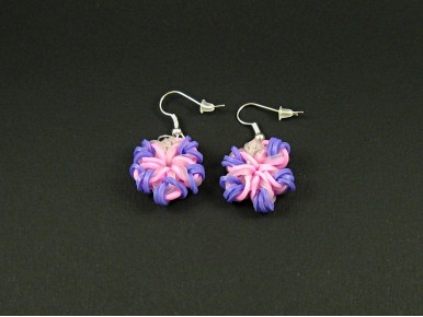 Boucles d'oreilles fantaisie élastiques loom en forme de fleur