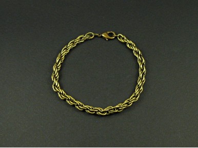 Bracelet fantaisie maille twist couleur bronze
