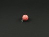 Breloque perle ronde en Fimo rouge et nacre