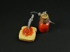 Boucles d'oreilles fantaisie pot de confiture et sa tartine