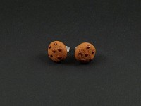 Boucles d'oreilles puce cookies chocolat