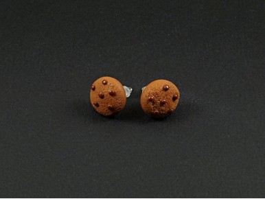 Boucles d'oreilles puce cookies chocolat