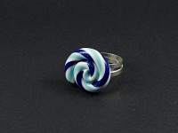 Bague fantaisie artisanale lollipop bleue