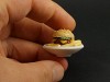 Magnet artisanal assiette de burger et frites