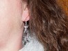 Boucles d'oreilles fantaisie chat stylisé en métal argenté
