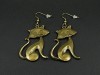 Boucles d'oreilles fantaisie XXL chat assis couleur bronze