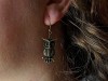 Boucles d'oreilles fantaisie chouette bronze sur branche