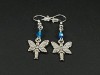 Boucles d'oreilles fantaisie fée et perles bleues