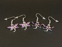 Boucles d'oreilles en métal fantaisie libellule strass