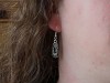 Boucles d'oreilles fantaisie tong noir et strass