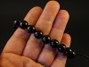 Bracelet fantaisie perle de verre noires opaques