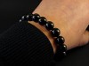 Bracelet fantaisie perle de verre noires opaques