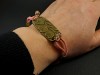 Bracelet fantaisie plaque métallique décor hiboux