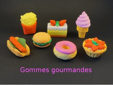 Grand choix de gommes faux gateaux