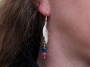 Boucles d'oreilles fantaisie breloques feuilles et perles en tourmaline naturelle