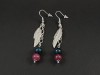 Boucles d'oreilles fantaisie breloques feuilles et perles en tourmaline naturelle