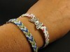 Bracelet fantaisie tissu liberty agrémenté d'une perle passe ruban motif papillon