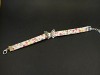 Bracelet fantaisie tissu liberty agrémenté d'une perle passe ruban motif papillon