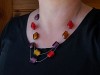 Collier fantaisie perles de verre carrées couleurs au choixu