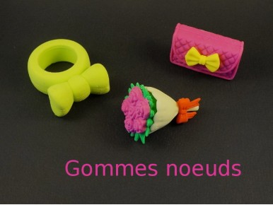 Grand choix de gommes décor noeud