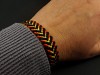 Bracelet brésilien motif tigre chevron noir et dégradé d'orange