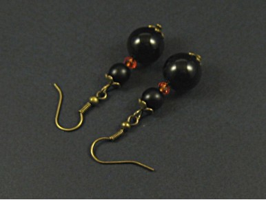 Boucles d'oreilles en perles noires