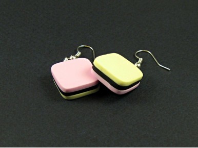 Boucles d'oreilles bonbons anglais bicolores