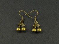 Boucles d'oreilles cerises couleur bronze