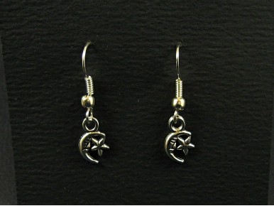 Boucles d'oreilles fantaisie lune et étoile