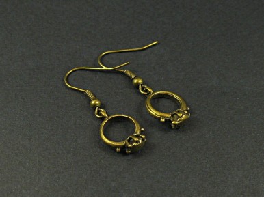 Boucles d'oreilles fantaisie bagues bronze