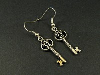 Boucles d'oreilles fantaisie clefs argentées