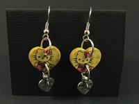 Boucles d'oreilles coeurs Hello kitty 