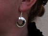 Boucles d'oreilles fantaisie double anneau finition argenté