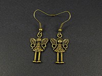 Boucles d'oreilles fantaisie fées couleur bronze