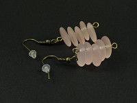 Boucles d'oreilles fantaisie perles galets roses