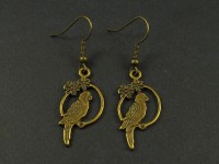 Boucles d'oreilles oiseaux sur perchoirs 