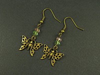 Boucles d'oreilles papillons avec des perles à facettes
