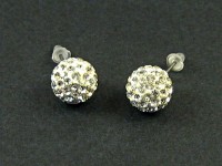 Boucles d'oreilles puces perle shamballa