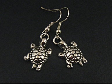 Boucles d'oreilles tortues argentées