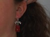 Boucles d'oreilles artisanales oursons rouges imitation bonbon