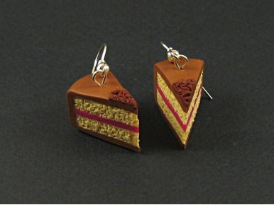 Boucles d'oreilles parts de gâteau