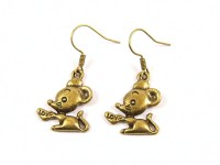 Boucles d'oreilles fantaisie souris bronze