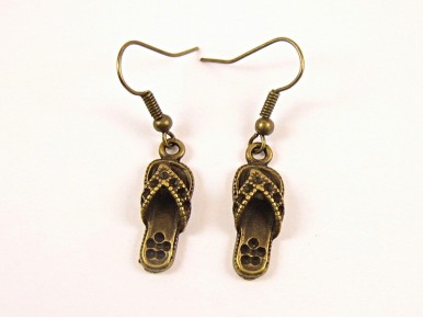 Boucles d'oreilles tongs bronze