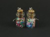 Boucles d'oreilles fantaisie bocaux en verre remplis de bonbons vermicelles