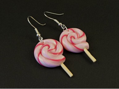 Boucles d'oreilles sucettes roses